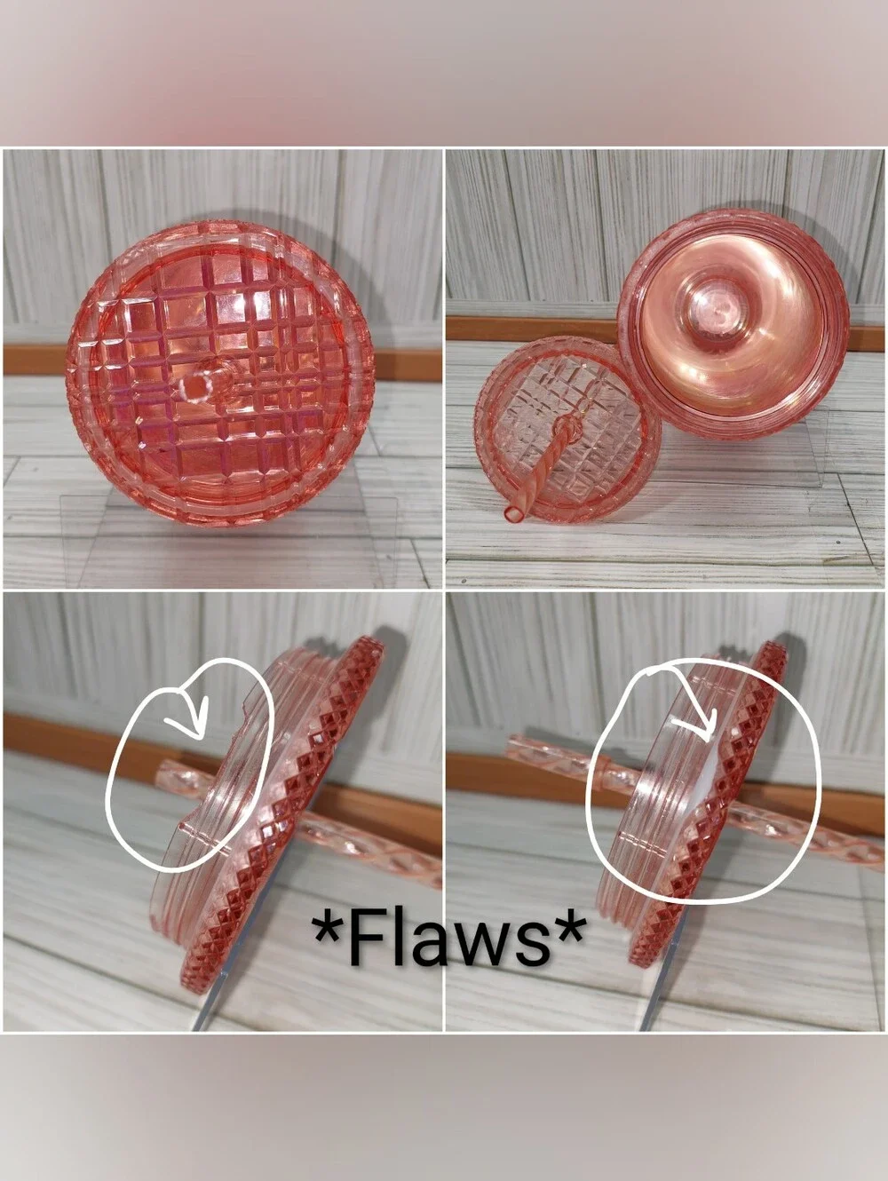 Starbucks 24oz Acrylic Peach Diamond Textured Lid & Straw Mermaid Drink Tumbler